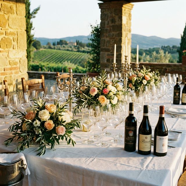 Tavolata elegante per degustazione